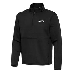 New York Jets Antigua Twist Quarter-Zip Pullover Jacket Black