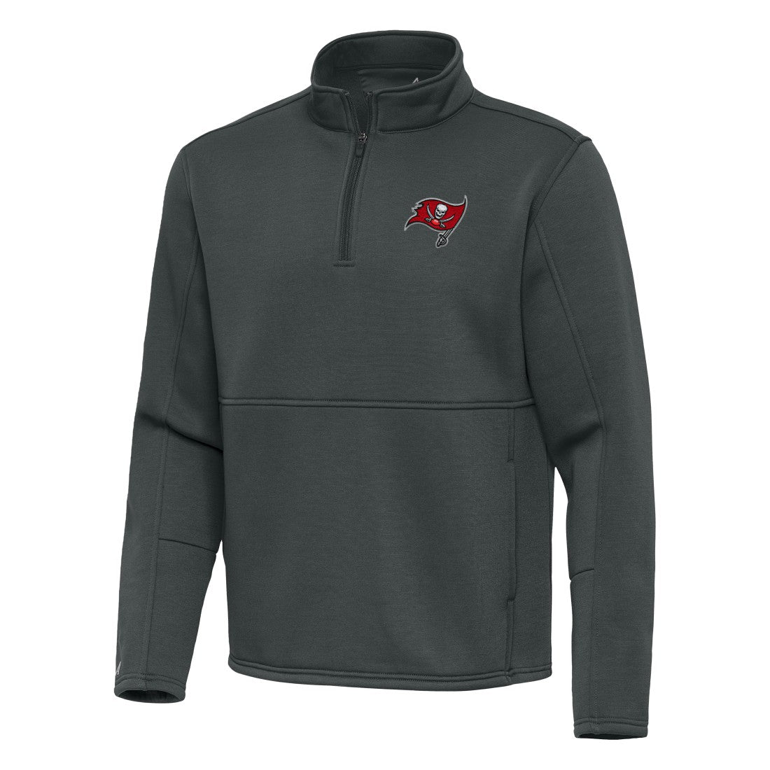 Tampa Bay Buccaneers Antigua Twist Quarter-Zip Pullover Jacket Pewter