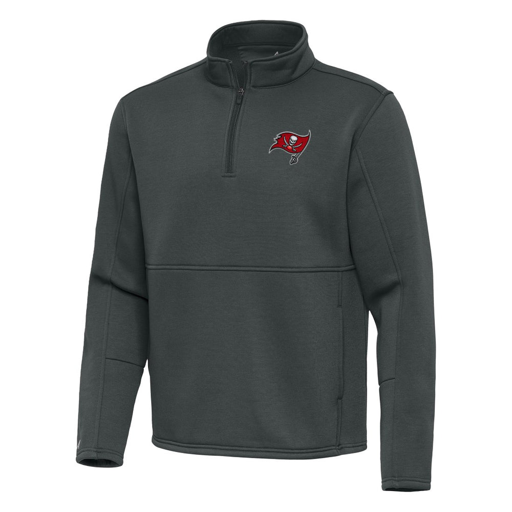 Tampa Bay Buccaneers Antigua Twist Quarter-Zip Pullover Jacket Pewter