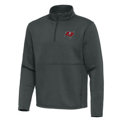 Tampa Bay Buccaneers Antigua Twist Quarter-Zip Pullover Jacket Pewter