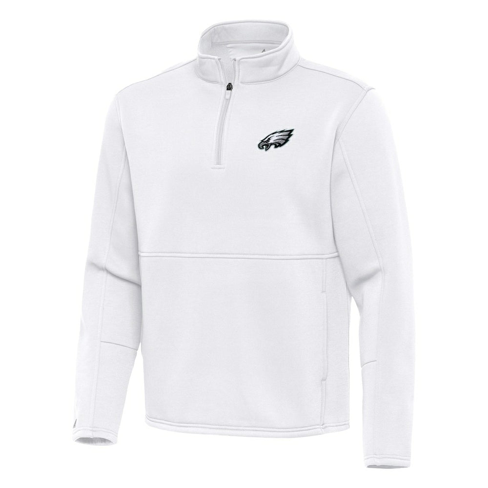 Philadelphia Eagles Antigua Twist Quarter-Zip Pullover Jacket White