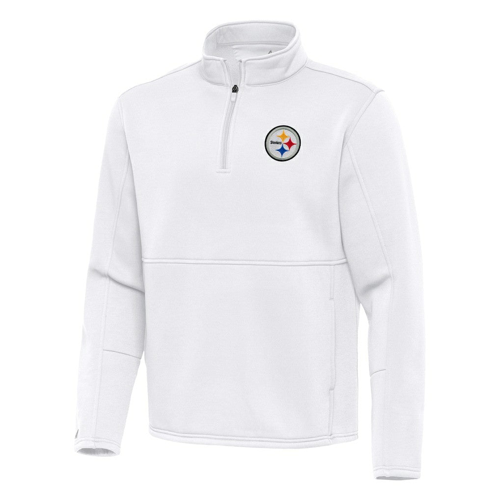 Pittsburgh Steelers Antigua Twist Quarter-Zip Pullover Jacket White