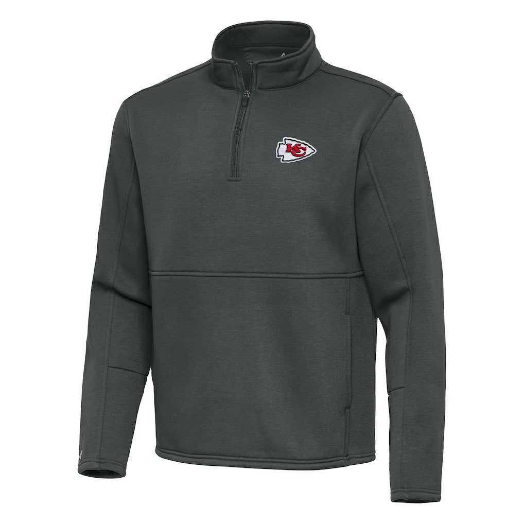 Kansas City Chiefs Antigua Twist Quarter-Zip Pullover Jacket Pewter