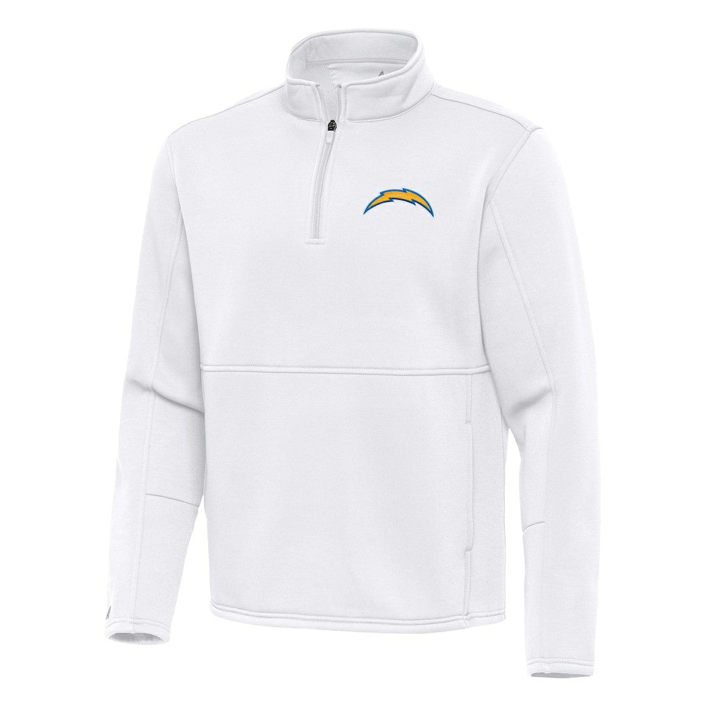 Los Angeles Chargers Antigua Twist Quarter-Zip Pullover Jacket White