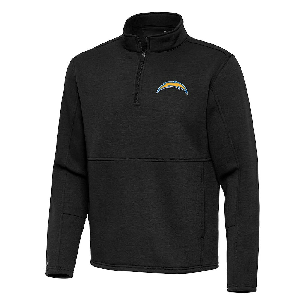 Los Angeles Chargers Antigua Twist Quarter-Zip Pullover Jacket Black