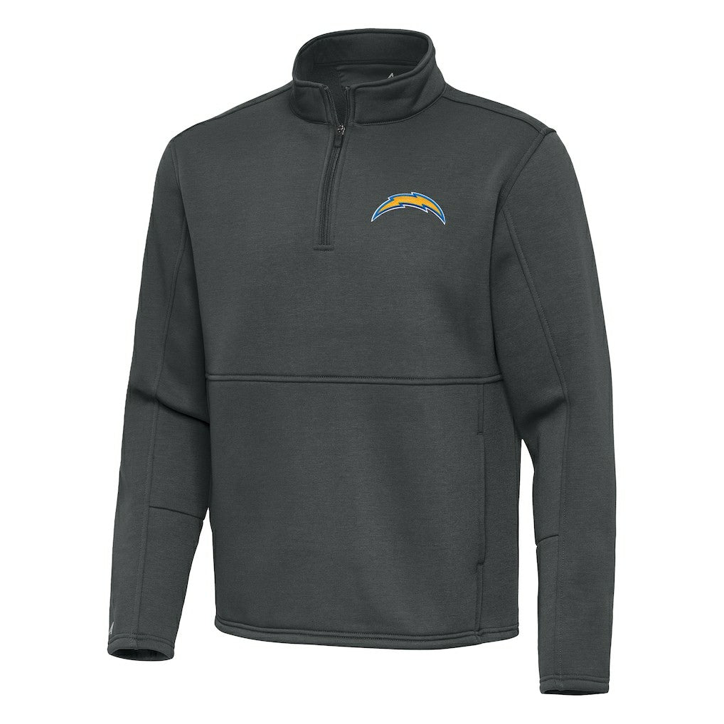 Los Angeles Chargers Antigua Twist Quarter-Zip Pullover Jacket Pewter