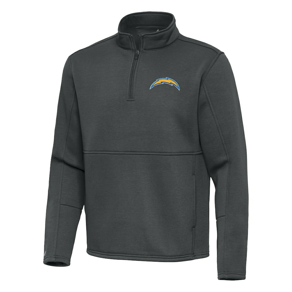 Los Angeles Chargers Antigua Twist Quarter-Zip Pullover Jacket Pewter