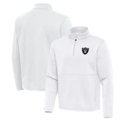Las Vegas Raiders Antigua Twist Quarter-Zip Pullover Jacket White