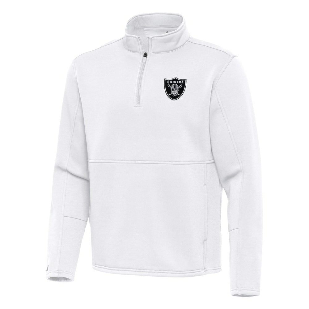 Las Vegas Raiders Antigua Twist Quarter-Zip Pullover Jacket White