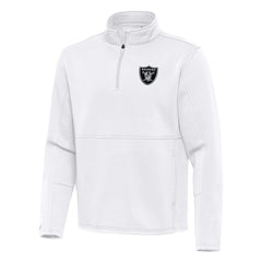 Las Vegas Raiders Antigua Twist Quarter-Zip Pullover Jacket White