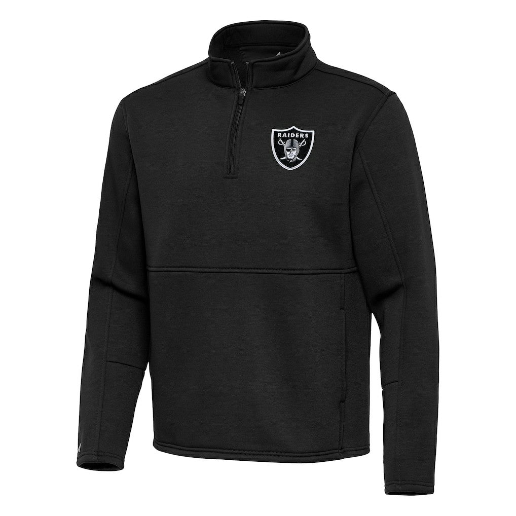Las Vegas Raiders Antigua Twist Quarter-Zip Pullover Jacket Black