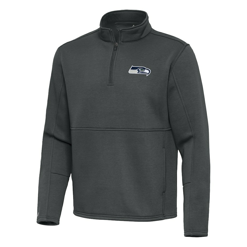 Seattle Seahawks Antigua Twist Quarter-Zip Pullover Jacket Pewter