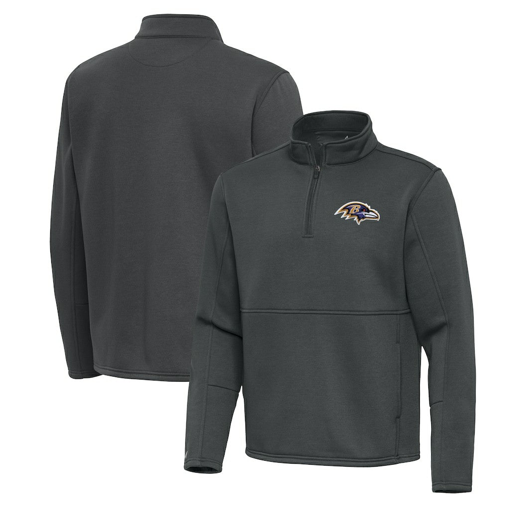 Baltimore Ravens Antigua Twist Quarter-Zip Pullover Jacket Pewter