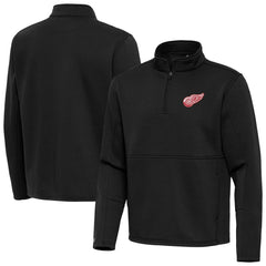 NHL Detroit Red Wings Antigua Twist Quarter-Zip Pullover Jacket - Black