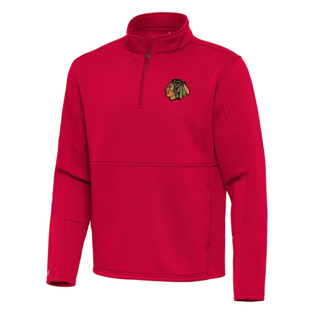 NHL Chicago Blackhawks Antigua Twist Quarter-Zip Pullover Jacket - Red