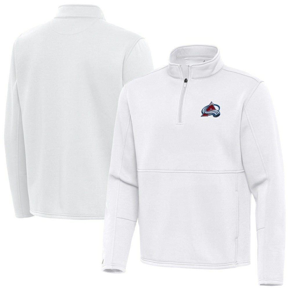 NHL Colorado Avalanche Antigua Twist Quarter-Zip Pullover Jacket - White