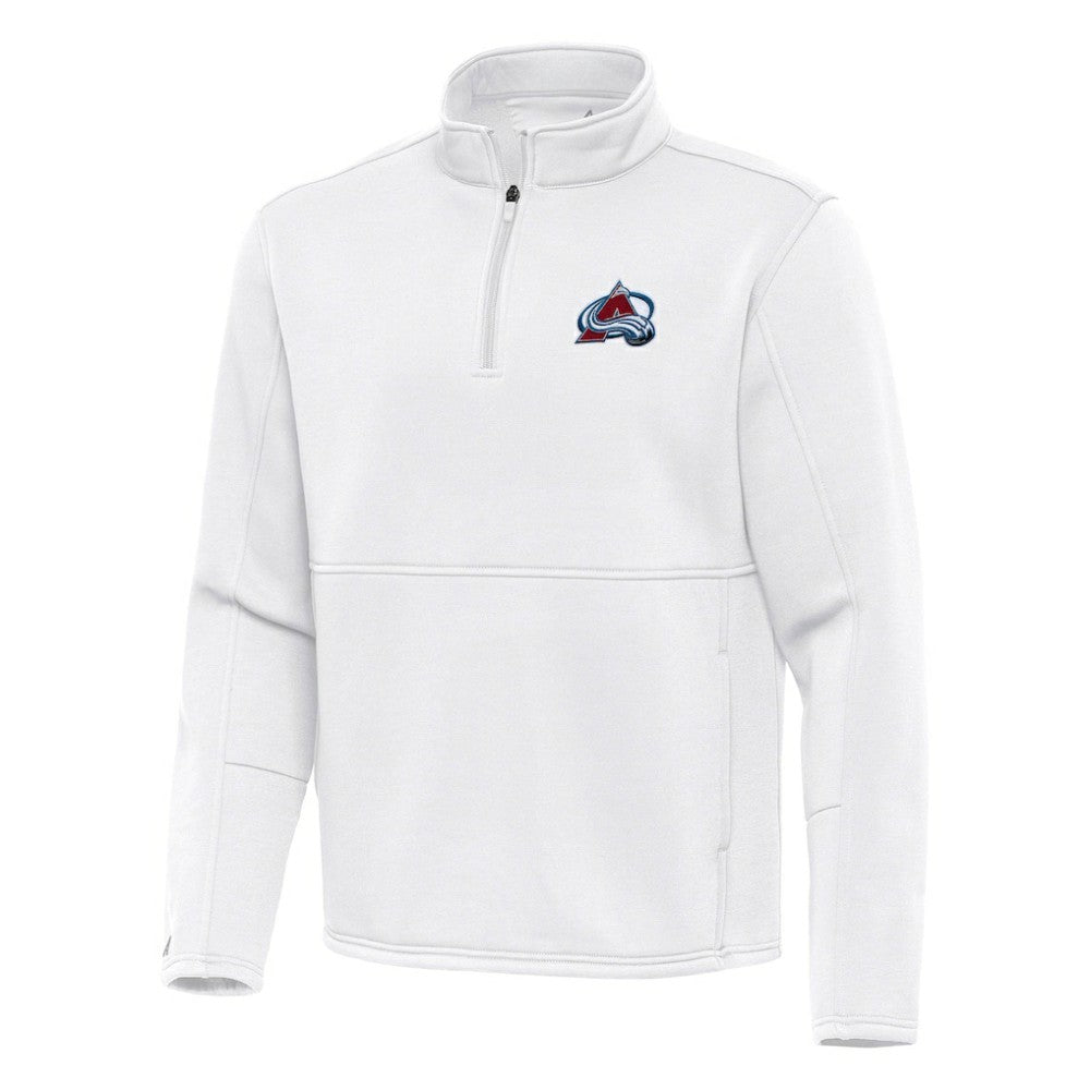 NHL Colorado Avalanche Antigua Twist Quarter-Zip Pullover Jacket - White