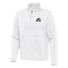 NHL Colorado Avalanche Antigua Twist Quarter-Zip Pullover Jacket - White