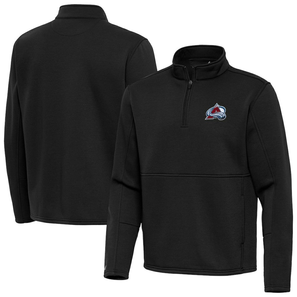 NHL Colorado Avalanche Antigua Twist Quarter-Zip Pullover Jacket - Black