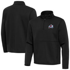 NHL Colorado Avalanche Antigua Twist Quarter-Zip Pullover Jacket - Black