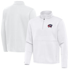 NHL Columbus Blue Jackets Antigua Twist Quarter-Zip Pullover Jacket - White