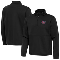 NHL Columbus Blue Jackets Antigua Twist Quarter-Zip Pullover Jacket - Black