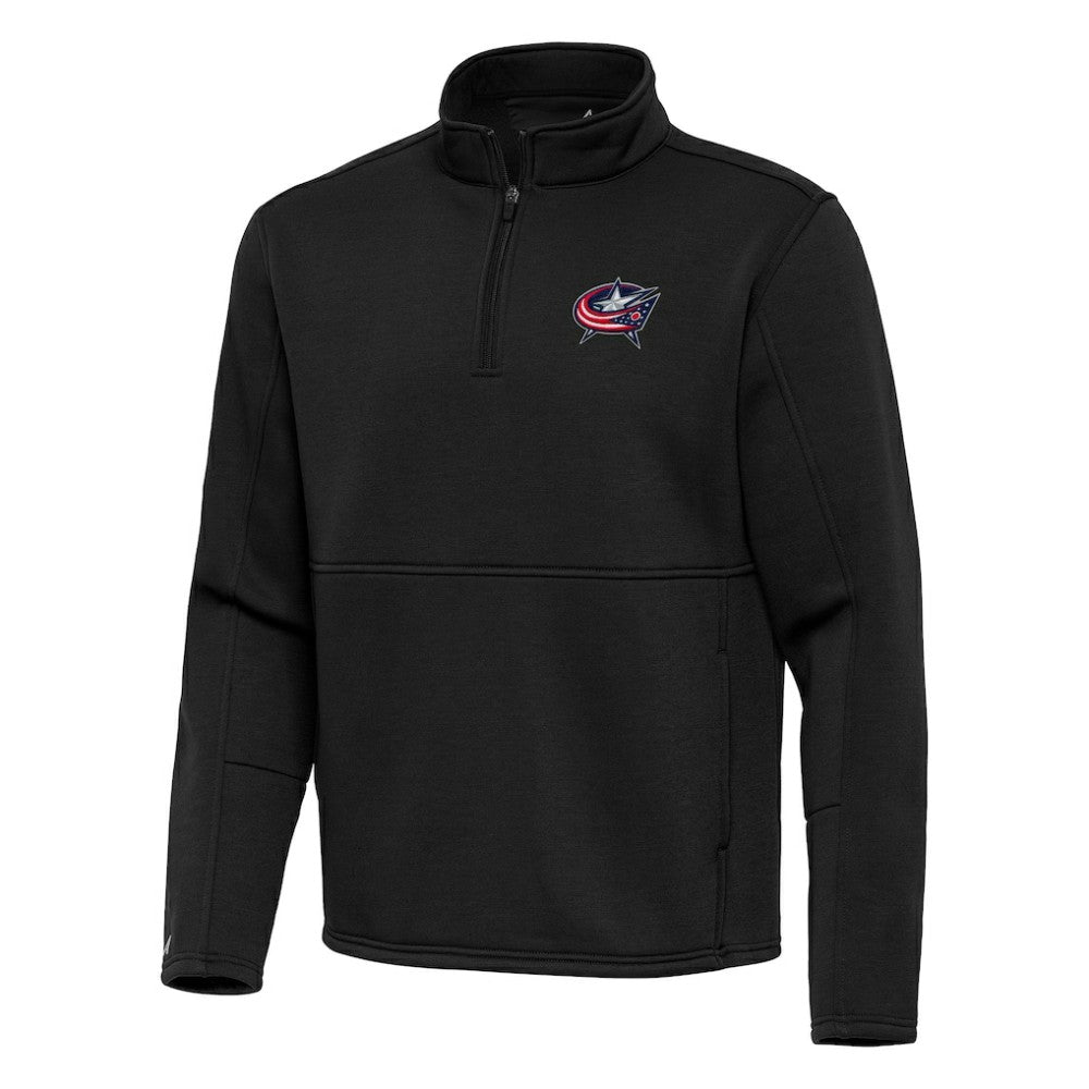 NHL Columbus Blue Jackets Antigua Twist Quarter-Zip Pullover Jacket - Black