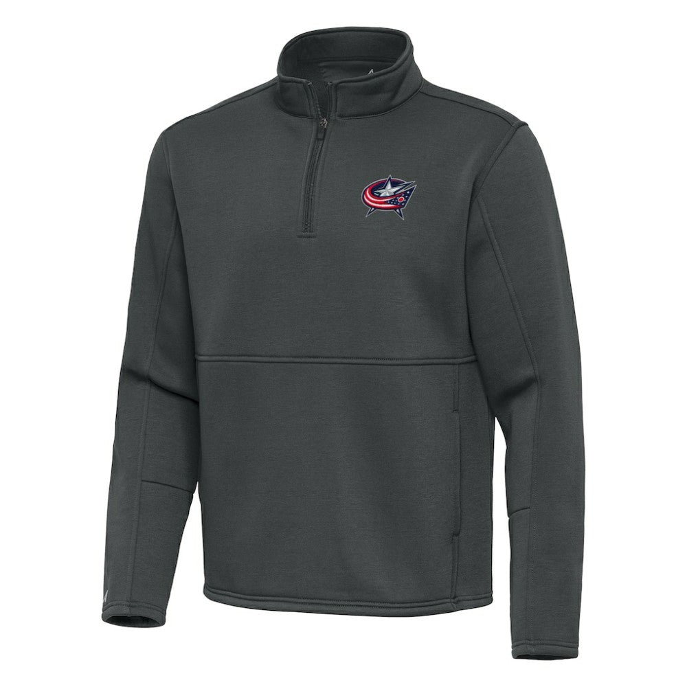 NHL Columbus Blue Jackets Antigua Twist Quarter-Zip Pullover Jacket - Silver