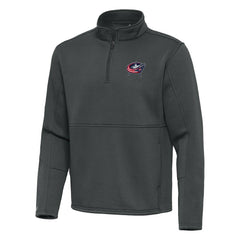 NHL Columbus Blue Jackets Antigua Twist Quarter-Zip Pullover Jacket - Silver