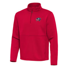 NHL Columbus Blue Jackets Antigua Twist Quarter-Zip Pullover Jacket - Red