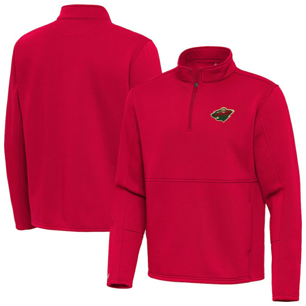 NHL Minnesota Wild Antigua Twist Quarter-Zip Pullover Jacket - Red
