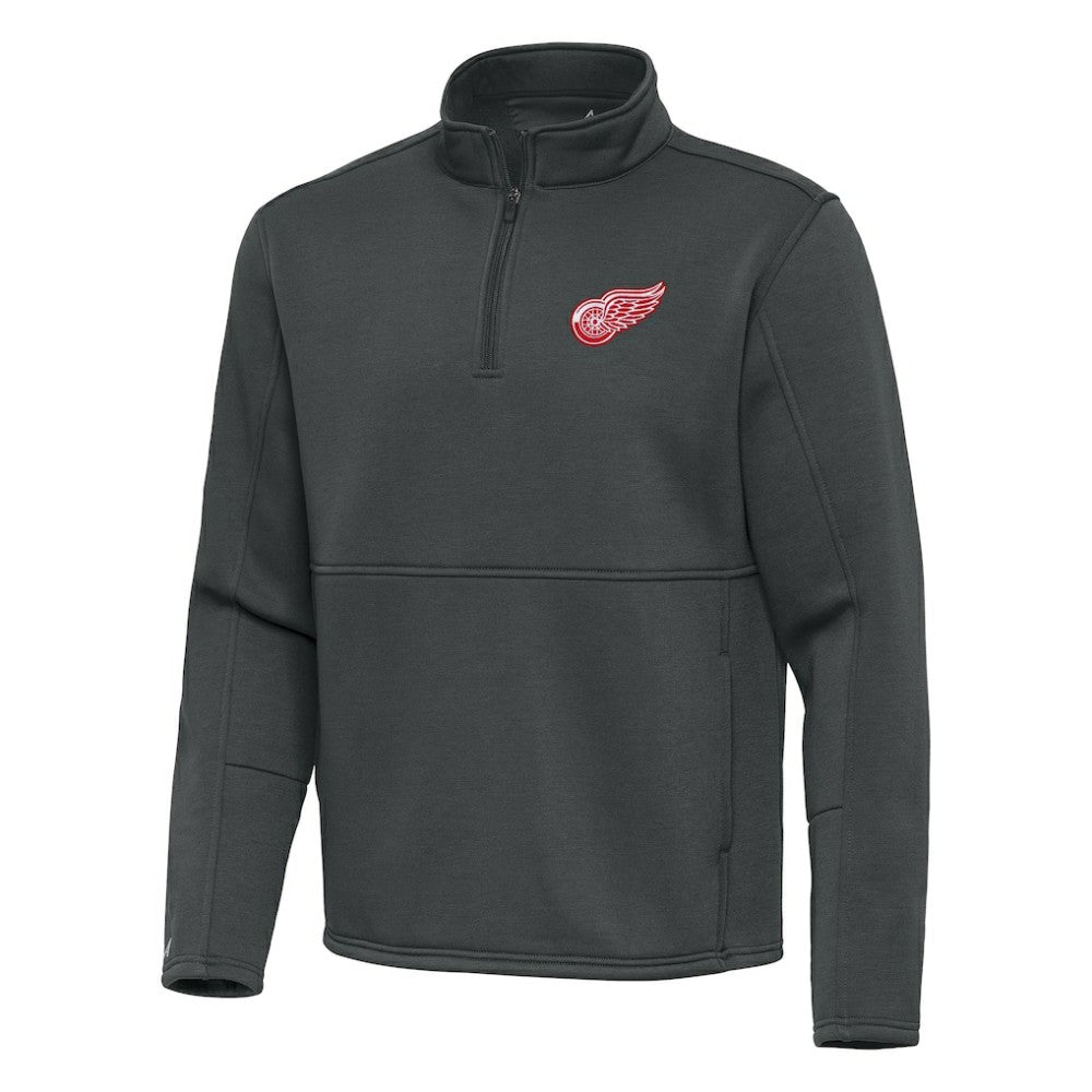 NHL Detroit Red Wings Antigua Twist Quarter-Zip Pullover Jacket - Pewter