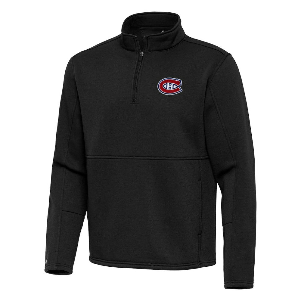 NHL Montreal Canadiens Antigua Twist Quarter-Zip Pullover Jacket - Black