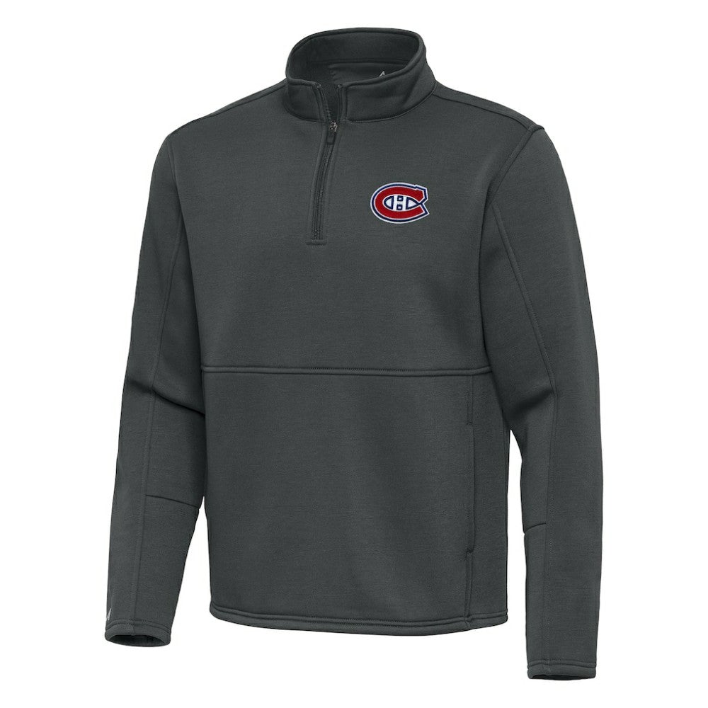NHL Montreal Canadiens Antigua Twist Quarter-Zip Pullover Jacket - Pewter