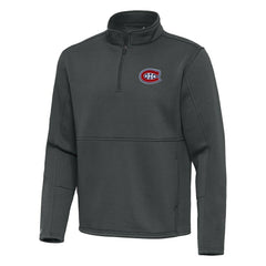 NHL Montreal Canadiens Antigua Twist Quarter-Zip Pullover Jacket - Pewter