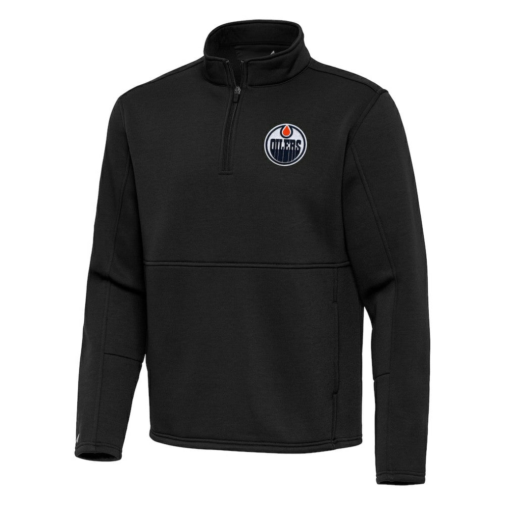NHL Edmonton Oilers Antigua Twist Quarter-Zip Pullover Jacket - Black