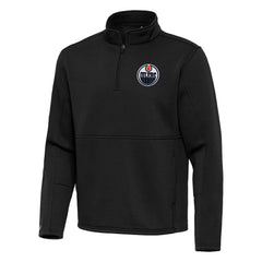 NHL Edmonton Oilers Antigua Twist Quarter-Zip Pullover Jacket - Black