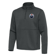 NHL Edmonton Oilers Antigua Twist Quarter-Zip Pullover Jacket - Pewter