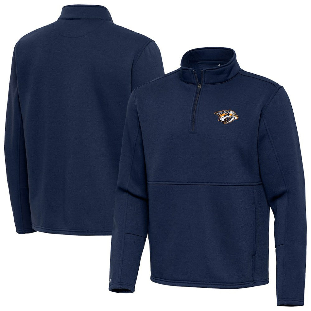 NHL Nashville Predators Antigua Twist Quarter-Zip Pullover Jacket - Navy