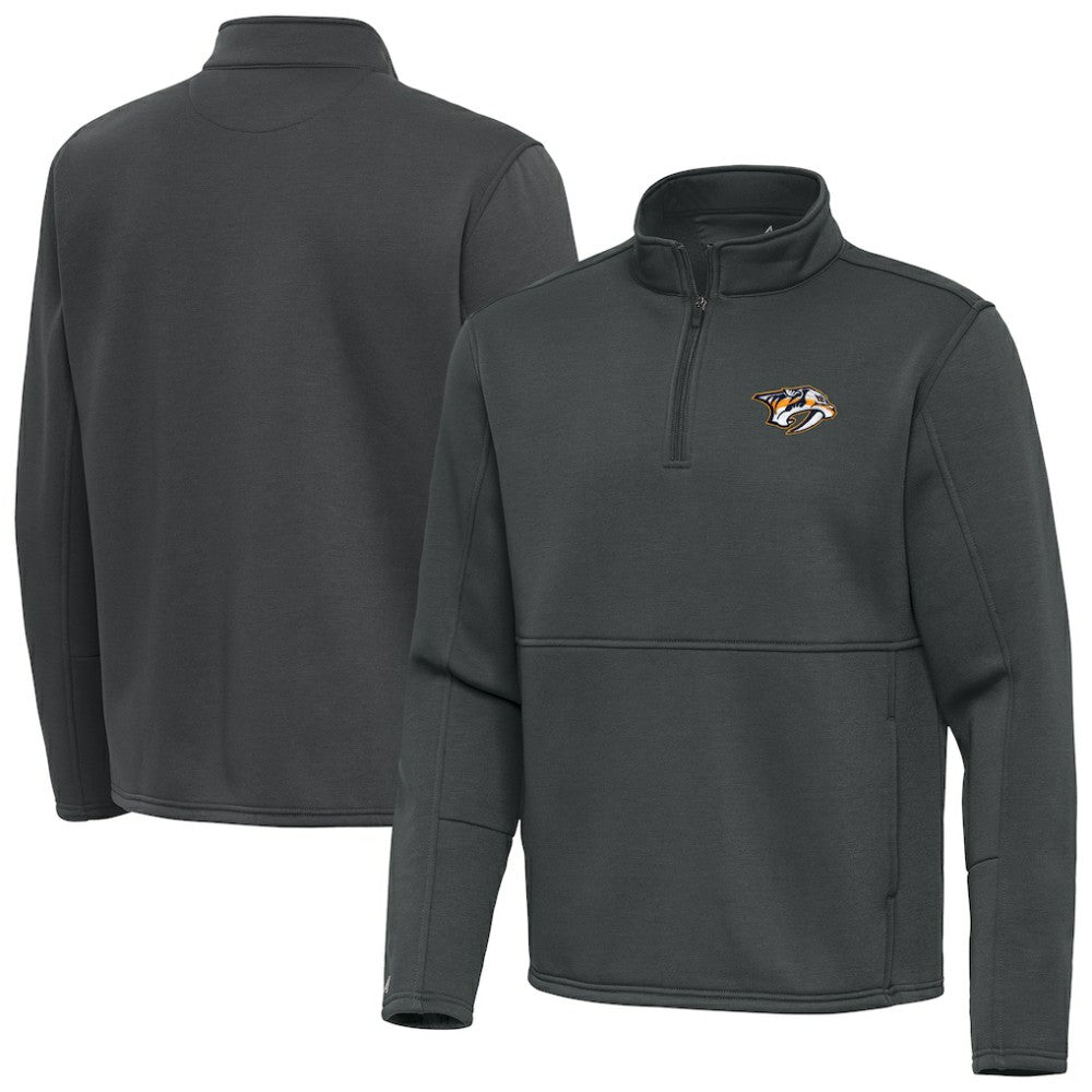 NHL Nashville Predators Antigua Twist Quarter-Zip Pullover Jacket - Pewter