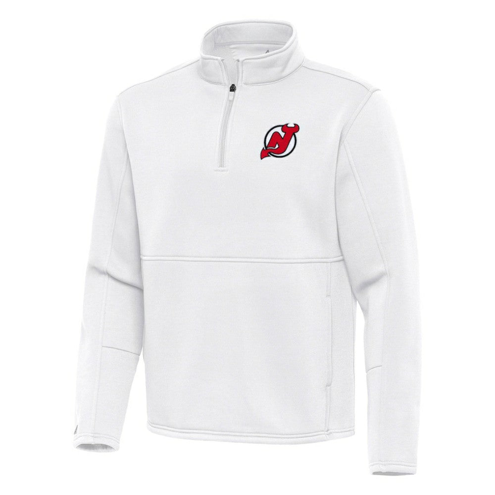 NHL New Jersey Devils Antigua Twist Quarter-Zip Pullover Jacket - White