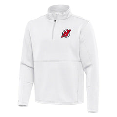 NHL New Jersey Devils Antigua Twist Quarter-Zip Pullover Jacket - White