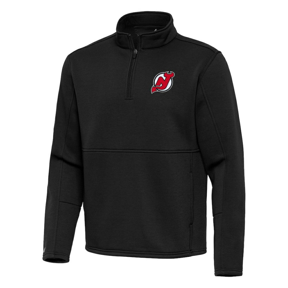NHL New Jersey Devils Antigua Twist Quarter-Zip Pullover Jacket - Black