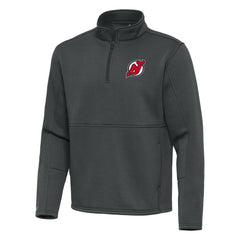 NHL New Jersey Devils Antigua Twist Quarter-Zip Pullover Jacket - Pewter