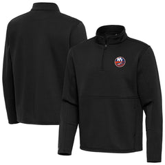 NHL New York Islanders Antigua Twist Quarter-Zip Pullover Jacket - Black