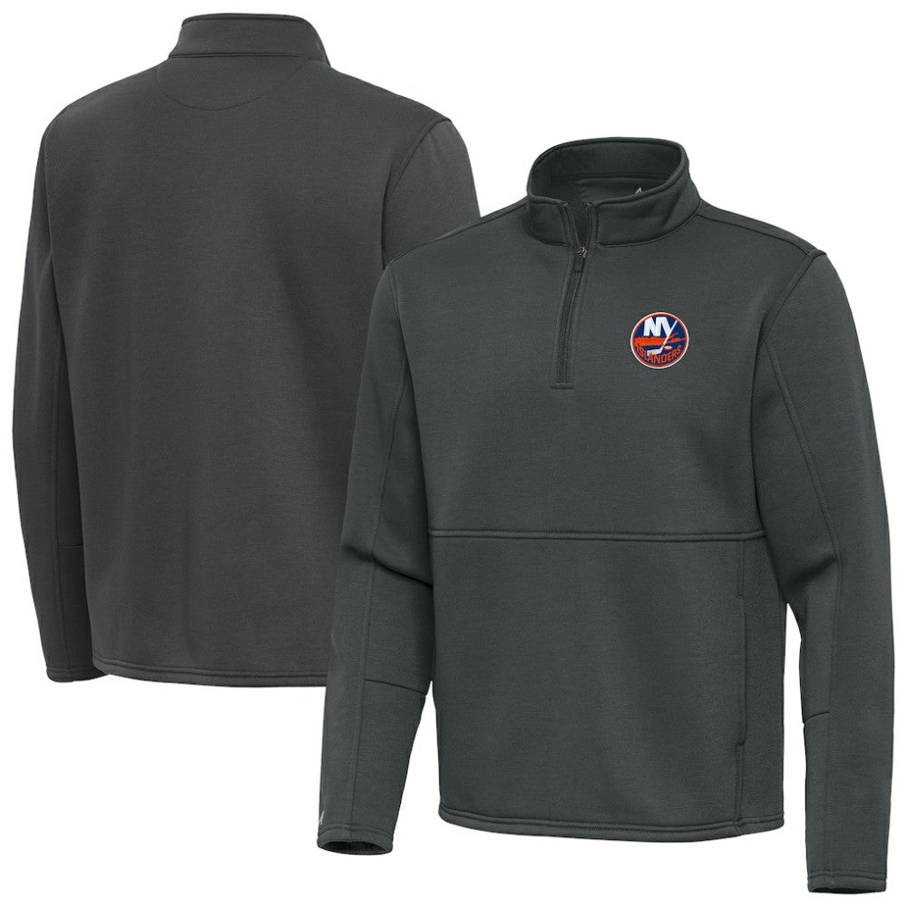 NHL New York Islanders Antigua Twist Quarter-Zip Pullover Jacket - Pewter