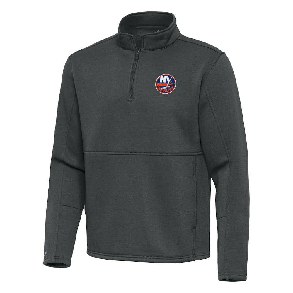 NHL New York Islanders Antigua Twist Quarter-Zip Pullover Jacket - Pewter