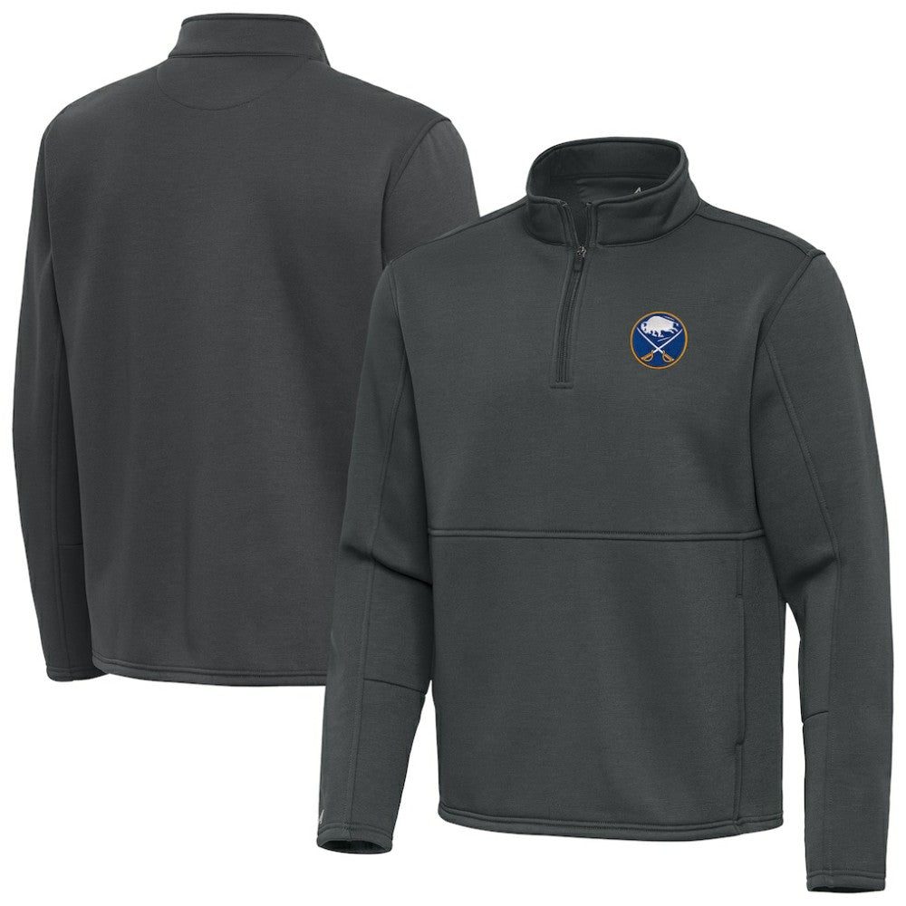 NHL Buffalo Sabres Antigua Twist Quarter-Zip Pullover Jacket - Pewter
