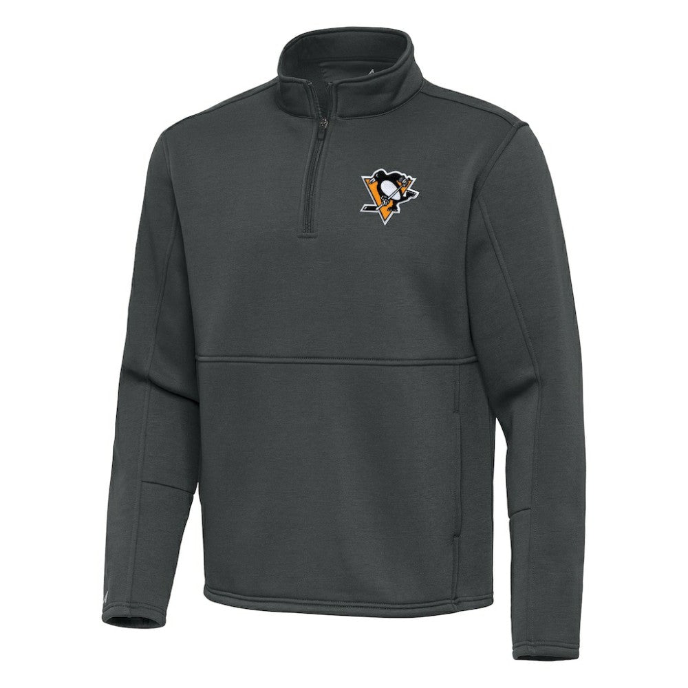 NHL Pittsburgh Penguins Antigua Twist Quarter-Zip Pullover Jacket - Pewter