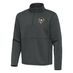 NHL Pittsburgh Penguins Antigua Twist Quarter-Zip Pullover Jacket - Pewter